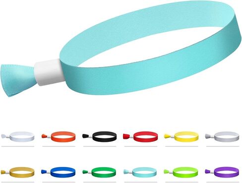 Feteband100 Pcs Cloth Wristbands, Disposable Wristbands for Parties(Green) | WristBands for Events, event wristbands, fabric wristbands,Ribbon wristbands,Lightweight Concert Wrist Strap for Activities in Kuwait