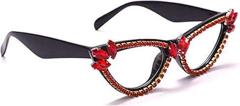 bullabulling Sparkling Crystal Retro Frame cat eye Bling Rhinestone Reading Glasses in Saudi Arabia