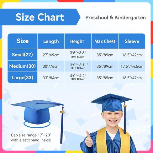 2024 Kindergarten Graduation Cap & Gown Set with Tassel Stole Certificate for Unisex Toddler Preschool Kids in Kuwait