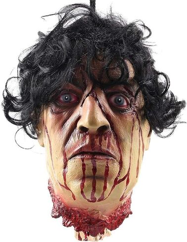 Hanging Severed Head Prop - Life-Size Cut Off Severed Head Halloween Prop Scary Realistic Latex Zombie Head in Saudi Arabia