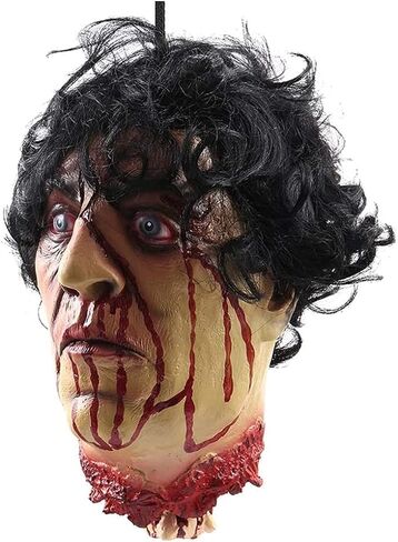 Hanging Severed Head Prop - Life-Size Cut Off Severed Head Halloween Prop Scary Realistic Latex Zombie Head in Saudi Arabia