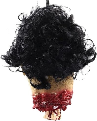 Hanging Severed Head Prop - Life-Size Cut Off Severed Head Halloween Prop Scary Realistic Latex Zombie Head in Saudi Arabia