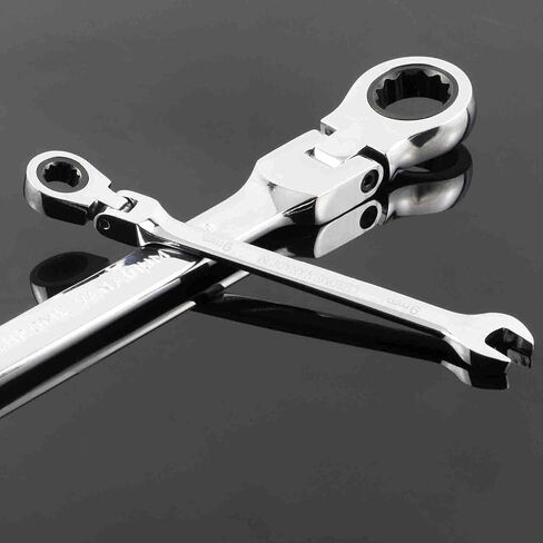 TR TOOLROCK 12 قطعة مجموعة مفاتيح ربط الرأس المرنة - 8-19 مم متري مجموعة مفاتيح السقاطة CrV والعتاد مجموعة مفتاح ربط in Kuwait