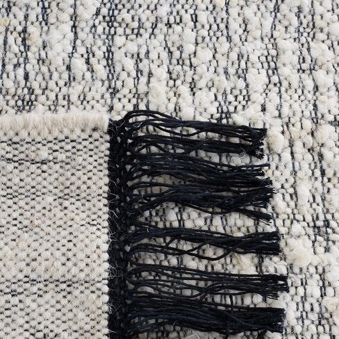 سجادة SAFAVIEH Natura Collection - 2'3" x 9'، عاجي وأسود، مصنوعة يدويًا من القطن المسطح المنسوج، مثالية للمناطق ذات حركة المرور العالية في غرفة المعيشة وغرفة النوم (NAT930Z) in Saudi Arabia