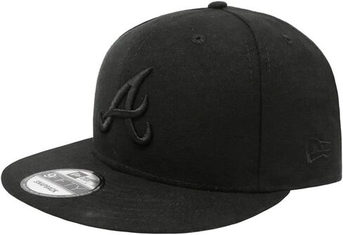 قبعة New Era Atlanta Braves MLB Black on Black 9FIFTY Snapback، قابلة للتعديل in Saudi Arabia