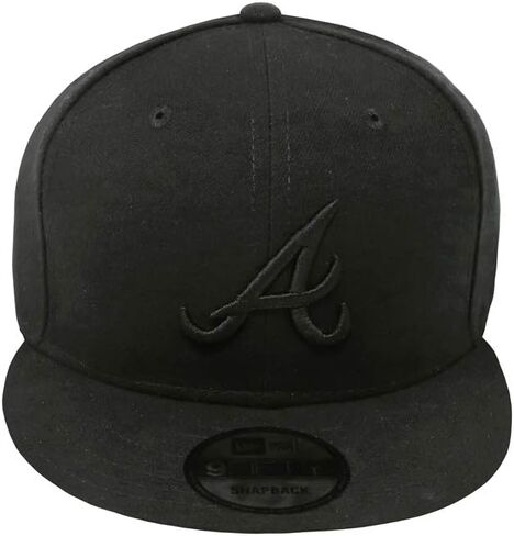 قبعة New Era Atlanta Braves MLB Black on Black 9FIFTY Snapback، قابلة للتعديل in Saudi Arabia