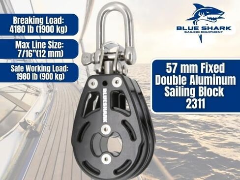 BLUESHARK 57mm Aluminum Sailing Blocks Choose Style and Quantity in Kuwait
