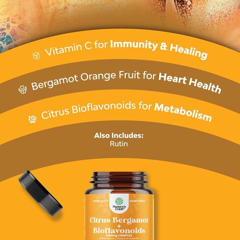 مكمل الحمضيات والبرغموت مع بيوفلافونويدات الحمضيات - مكمل بيوفلافونويدات الحمضيات النهائي مع مستخلص البرغموت الحمضي 1000 مجم روتين وهيسبيريدين لدعم المناعة (شهر واحد) in Kuwait