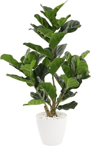 22" Artificial Fiddle Leaf Fig Tree Faux Plants Indoor with Pot Fake Floor Plant Ficus Trees Small Green Potted for Home Living Room Decor Outdoors Realistic Bonsai Plantas Decorativas Para Sala in Saudi Arabia
