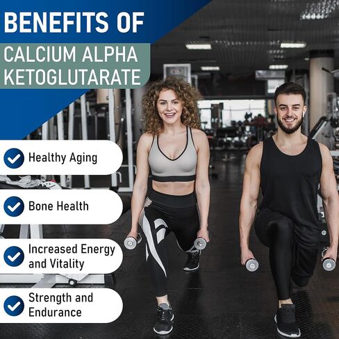 Time Release Calcium Alpha-Ketoglutarate (AKG) | Independently Lab Tested for Purity | 60 Enteric Coated Capsules, 1000mg per 2 Capsule Dose | Supports Multiple Pathways Associated with Healthy Aging in Saudi Arabia