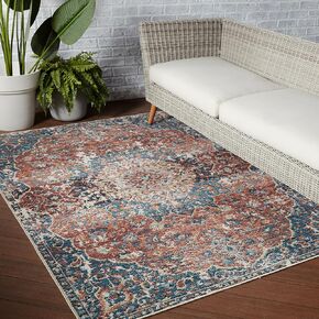 Jaipur Living Vibe Priyah Indoor/Outdoor Medallion Pink/Gray Area Rug (2'6"X4')