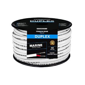 18 Gauge 2 Conductor Marine Wire - 30 ft Duplex Flat Marine Grade Wire Tinned Copper Oxygen-Free Insulated - 18/2 AWG UL 1426 Standard PVC Wire for Boat, Automotive, Speakers, Camper & Trailers