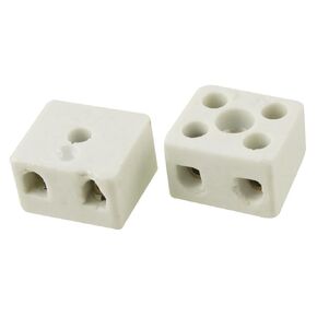 uxcell 2 Way 16A Ceramics Terminal Blocks High Temp Porcelain Ceramic Connectors for Electric Wire Cable 2pcs