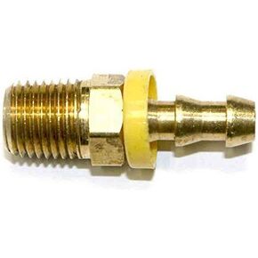 Interstate Pneumatics FL144 Easy Lock Brass Hose Fittings, Connectors, 1/4 Inch Push-Lock Barb x 1/4 Inch Male NPT End