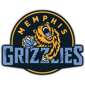 Memphis City Grizzlie Basketball Logo Die-Cut Sticker Decal 14'' X 11''