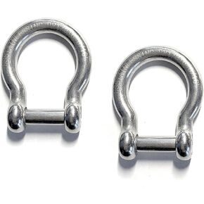 US Stainless 2 Pieces Stainless Steel 316 Bow Shackle 1/4" (6mm) with Hex Sink Pin Marine Grade