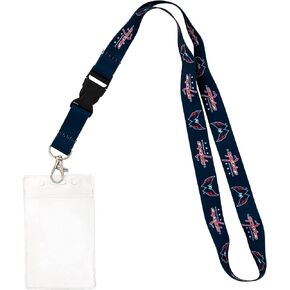 Desert Cactus Washington Capitals Lanyard NHL National Hockey League Car Keys ID Badge Holder Lanyard Keychain Buckle (Blue with Pouch)