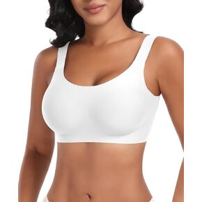 Bras for Women No Underwire Comfort Buttery Soft U-Neck Wireless Bra Seamless Padded Wirefree Full-Coverage Everyday Bra