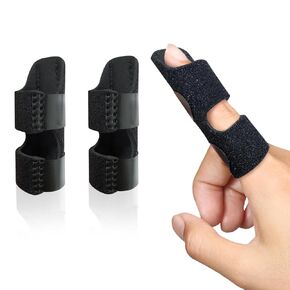 Finger Splint, Universal Trigger Finger Brace for Broken/Arthritis Pain and Sprain Relief, Trigger Finger Splint for Middle, Index, Ring (2 Pack,Black)