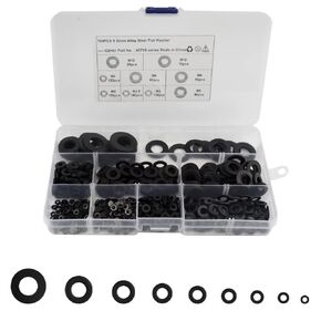 XINGYHENG 760pcs 7 Kinds Flat Washer Carbon Steel Black Flat Washer Assortment Kit for Screws Fastener M2 M2.5 M3 M4 M5 M6 M8 M10 M12