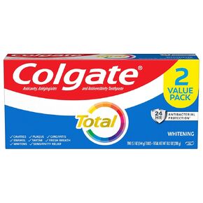 Colgate Total Whitening Gel Toothpaste, Mint Toothpaste, 5.1 oz Tube, 2 Pack