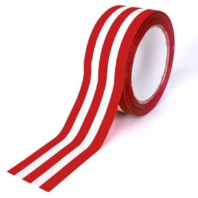 Whaline Christmas Packing Tapes Classic Xmas Red White Stripe Printed Tapes Waterproof Packing Shipping Tapes Gift Wrapping Tapes for Valentine's Day Small Business DIY Crafts Box Decor