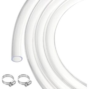 1" x 1 1/4" Clear Plastic PVC Tubing 10ft Flexible Vinyl Tube, [for Garden Irrigation, Water Hose, Fish Tank, Aquarium] - 25.4x31.8mm / with 2Pcs Clamps