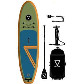 10 Foot Class Act Inflatable SUP Outdoor Lake Water Sport Stand Up Paddle Board Kit with Adjustable Paddle and Manual Pump, Orange Rail