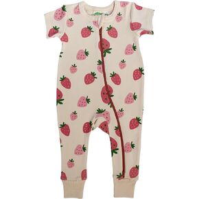 PARADE Organic Signature Print '2-Way' Zip Romper Short Sleeve in Saudi Arabia