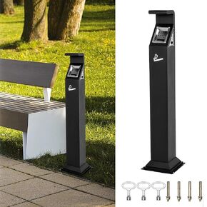 AIWFL Commercial Trash Can Outdoor 46.45" Tall Metal Trash Bin Indoor/Outdoor Waste Container with Removable Inner Barrel (Black)