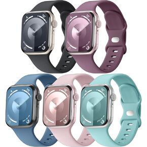 5 عبوات من أساور السيليكون الناعمة - متوافقة مع Apple Watch Ultra 2 وUltra Band 49 مم 45 مم 44 مم 42 مم 41 مم 40 مم 38 مم للرجال والنساء، حزام رياضي مسامي لسلسلة Ultra 2 iWatch 9 8 7 6 SE 5 4 3 2 in Kuwait