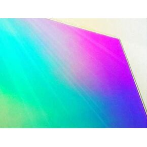 1/8" Acrylic PlexiGlass Sheet,PMMA Iridescent/Radiant Sheet (Two Sides Rainbow Like) (12" X 12")