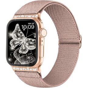 Stretchy Nylon Solo Loop 6-Pack Compatible with Apple Watch Bands 38mm 40mm 41mm 42mm 44mm 45mm 49mm, Nylon Sport Elastic Wristbands Strap Women Men for iWatch Series 9 8 7 6 5 4 3 2 SE Ultra 2 Ultra