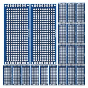 PATIKIL 7 x 3 cm Double Sided PCB Board, 20 Pcs 1.6 mm Thickness Prototype Kit, PCB Circuit Board FR-4 Perfboard for DIY Soldering Electronic Experiments, Blue