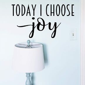 Today I Choose Joy | Large Wall Sticker (12 in. H x 22 in. W) | Motivational Wall Quote for Home, Dorm or Office Decor | Uplifting Inspirational Vinyl Wall Art (Black)