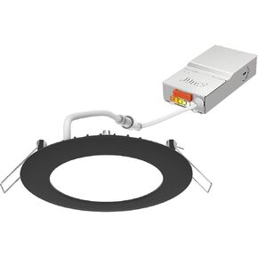 WF6 SWW5 90CRI MW M6 Round Baffle LED Downlight, 120 Volts, 2700K/3000K/3500K/4000K/5000K, Triac Dimming, 6-Inch, Matte White