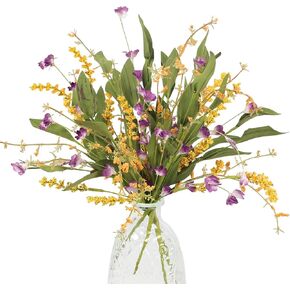 4Pcs Artificial Flowers Bundles Spring Artificial Greenery Shrubs Floral Arrangement Faux Flowers Decor Indoor for Spring Easter Window Home Kitchen Table Centerpieces Farmhouse Decoration