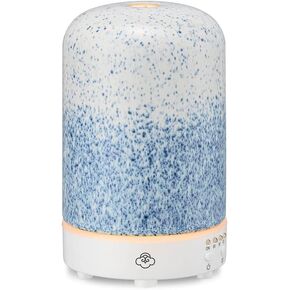 Serene House Ultrasonic Sky Aromatherapy Essential Oil Diffuser – 7-Color LED, Calming Ambient Light Display with Timer Control, Automatic Shut-Off – Blue Ceramic, 90ml