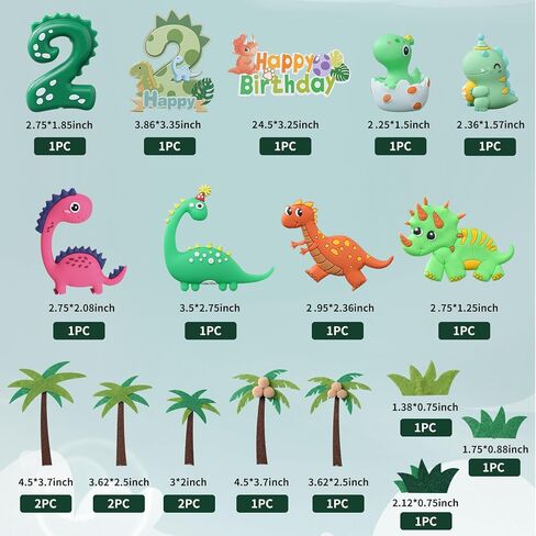 مجموعة تزيين الكيك بأرقام ثلاثية الأبعاد باللون الأخضر لعيد الميلاد السعيد، مجموعة تزيين الكيك على شكل ديناصور للأطفال، مجموعة ديناصورات للأطفال والرضع والبنات (أخضر 2، أخضر) in Kuwait
