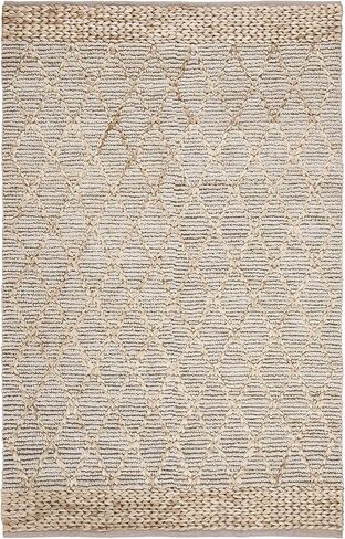 SAFAVIEH Natural Fiber Collection Runner Rug - 2'6" x 12', Light Blue, Handmade Boho Moroccan Trellis Jute, Ideal for High Traffic Areas in Living Room, Bedroom (NF951L) in Saudi Arabia