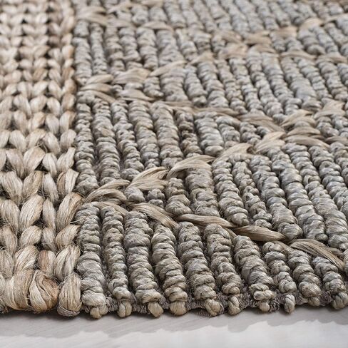 SAFAVIEH Natural Fiber Collection Runner Rug - 2'6" x 12', Light Blue, Handmade Boho Moroccan Trellis Jute, Ideal for High Traffic Areas in Living Room, Bedroom (NF951L) in Saudi Arabia