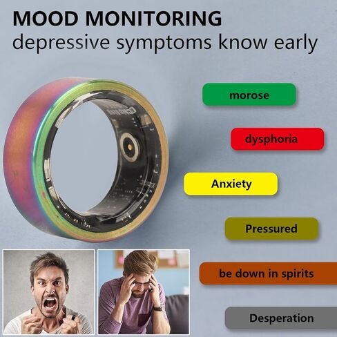 Ciciglow Smart Ring Health، حلقة ذكية للنوم للياقة البدنية، حلقات بلوتوث للياقة البدنية مقاومة للماء، مراقبة ذكية لمشاعر الاكتئاب in Saudi Arabia