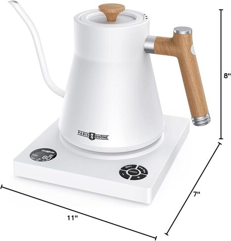 Electric Tea Kettle, Upgraded 1.7L Temperature Control Electric Kettle, 4H Keep Warm Water Boiler with 6 Presets, LED Screen Electric Kettles for Boiling Water, Boil-Dry Protection, BPA Free, White in Kuwait