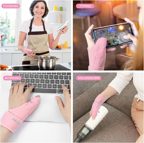 Trigger Thumb Splint, Adjustable Thumb Spica Support Brace Stabilizer for Arthritis Pain, Sprains, Tendonitis Relief, One Size Fits Right or Left Hand (Pink) in Saudi Arabia