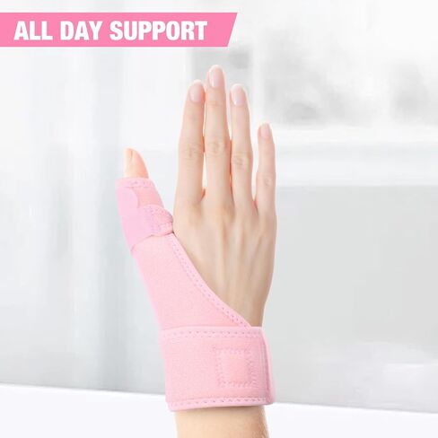 Trigger Thumb Splint, Adjustable Thumb Spica Support Brace Stabilizer for Arthritis Pain, Sprains, Tendonitis Relief, One Size Fits Right or Left Hand (Pink) in Saudi Arabia