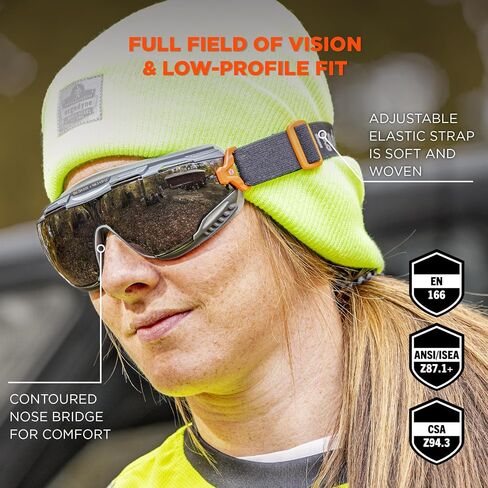 Ergodyne Skullerz Arkyn Protective Dust Safety Goggle, Non-Vented, Anti Fog, Scratch Resistant​, Adjustable Fabric Strap in Saudi Arabia