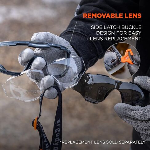Ergodyne Skullerz Arkyn Protective Dust Safety Goggle, Non-Vented, Anti Fog, Scratch Resistant​, Adjustable Fabric Strap in Saudi Arabia