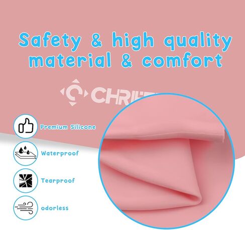 قبعات سباحة للأطفال من Chriffer للفتيات ذات الشعر الطويل، قبعات سباحة للأطفال من سن 3 إلى 6 سنوات، قبعة سباحة للأولاد، قبعة سباحة للفتيات، قبعة سباحة للأطفال للأولاد من السيليكون المطاطي - وردي in Kuwait