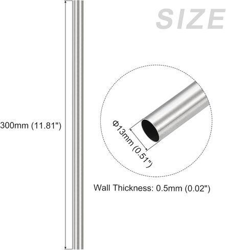 METALLIXITY 304 Stainless Steel Tube (2mm OD x 0.3mm Wall T x 300mm L) 2Pcs, Straight Tubing - for Home Furnishing, Machinery in Saudi Arabia