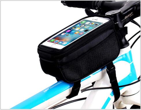CoverON Bike Phone Mount Bag, Cycling Waterproof Front Frame Top Tube Handlebar Touch Screen Holder Bicycle Pouch Case for iPhone/Samsung/Android - Orange in Saudi Arabia